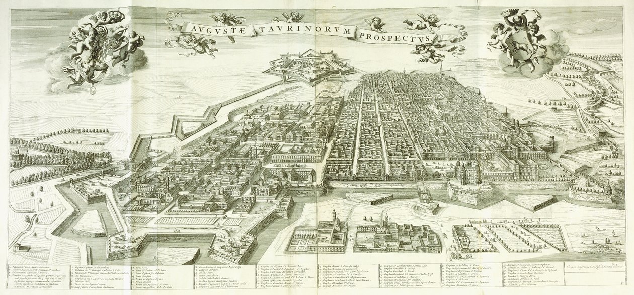 Pohled na Turín, 1672 od Giovanni Tommaso Borgonio