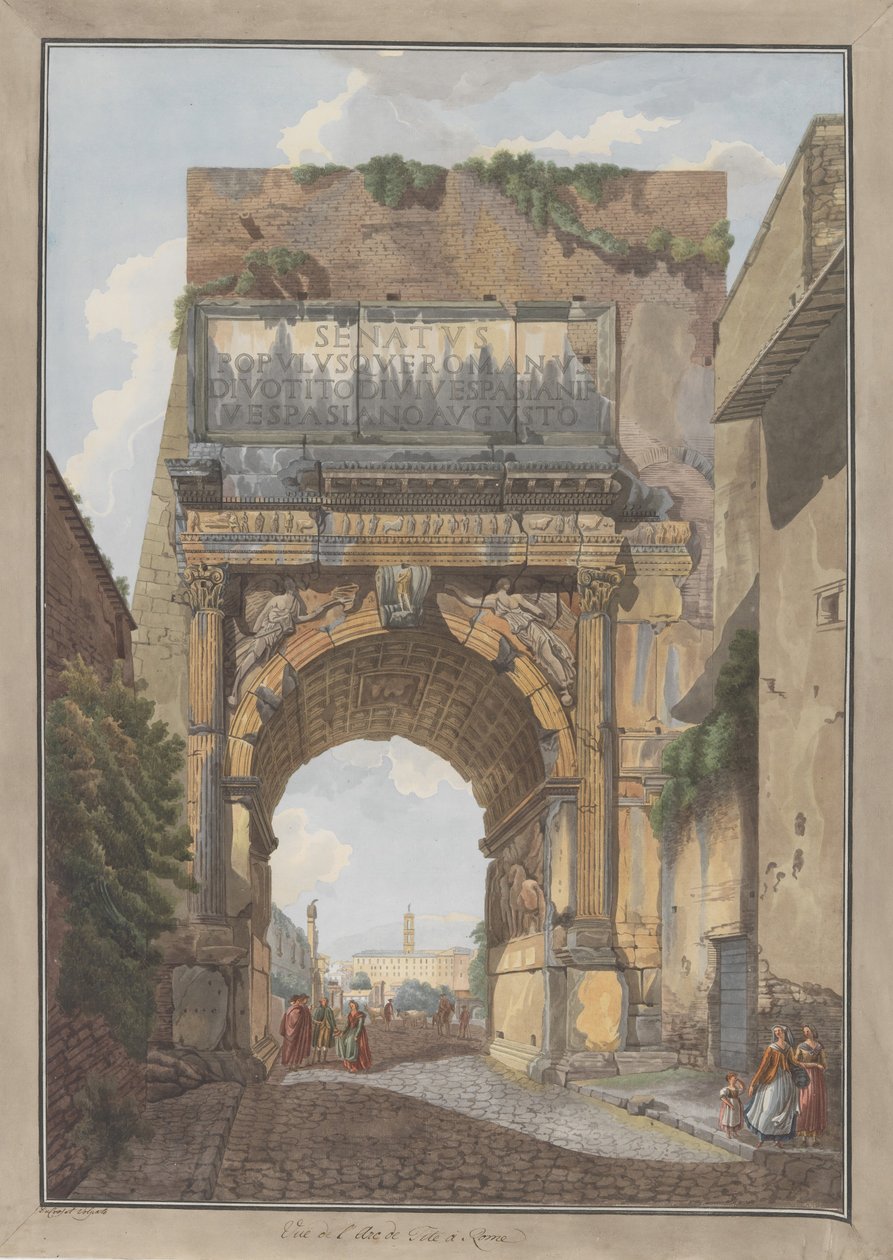 Titův oblouk, ca. 1780. Tvůrci: Giovanni Volpato, Louis Ducros. od Giovanni Volpato, Louis Ducros