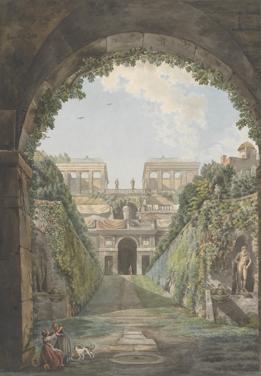 Villa Farnese, ca. 1780. Tvůrci: Giovanni Volpato, Louis Ducros. od Giovanni Volpato, Louis Ducros