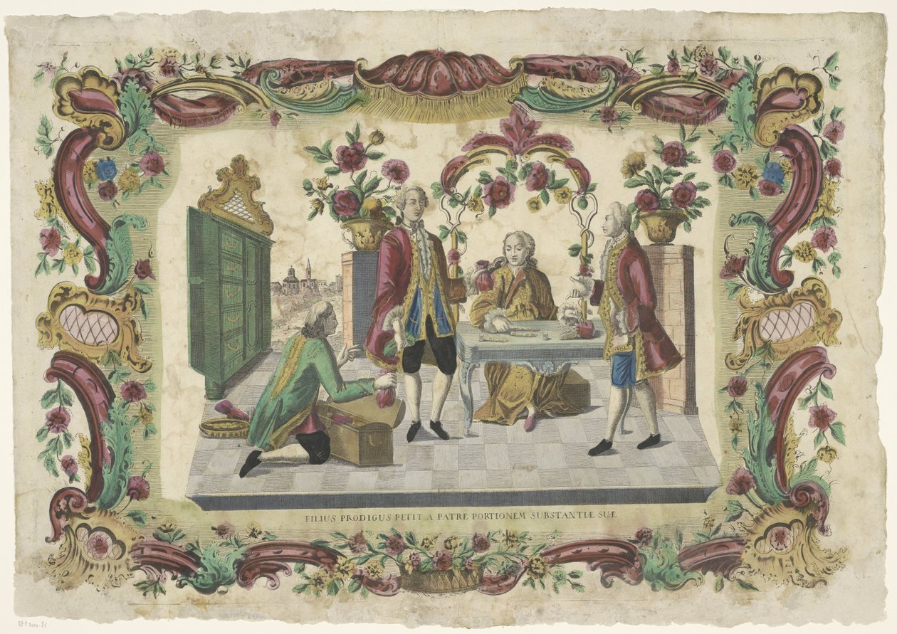 De Verloren Zoon vraagt ​​​​zijn vader om zijn erfdeel Marnotratný syn žádá svého otce o část jeho substance (titul na předmětu) od Giovanni Volpato (possibly)
