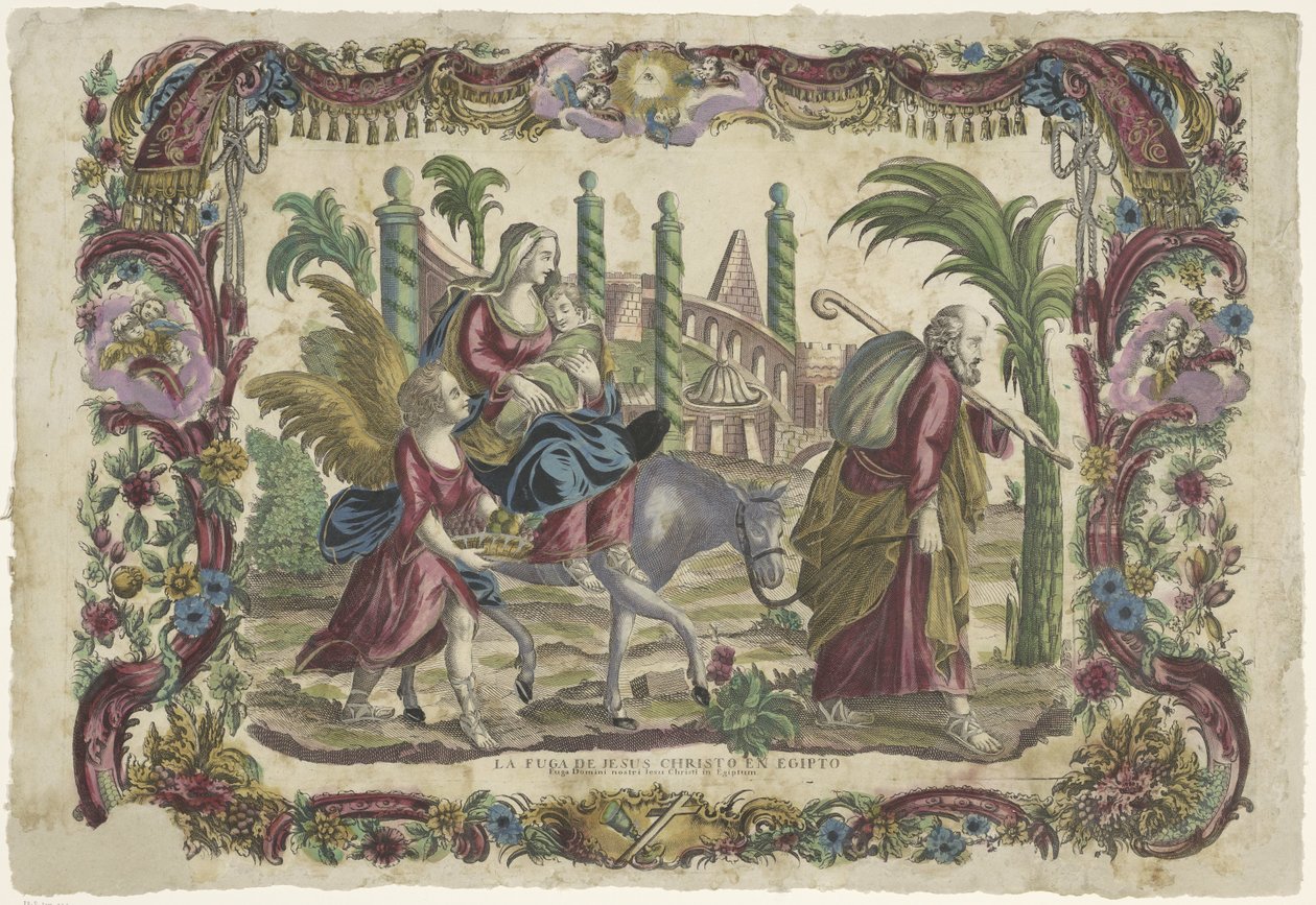 Na letu do Egypta La fuga de Jesus Christo en Egipto / Útěk našeho Pána Ježíše Krista do Egypta (název na předmětu) od Giovanni Volpato (possibly)