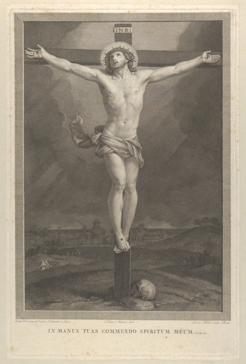 Kristus ukřižovaný na kříži, lebka na základně, ca. 1770-1803. od Giovanni Volpato