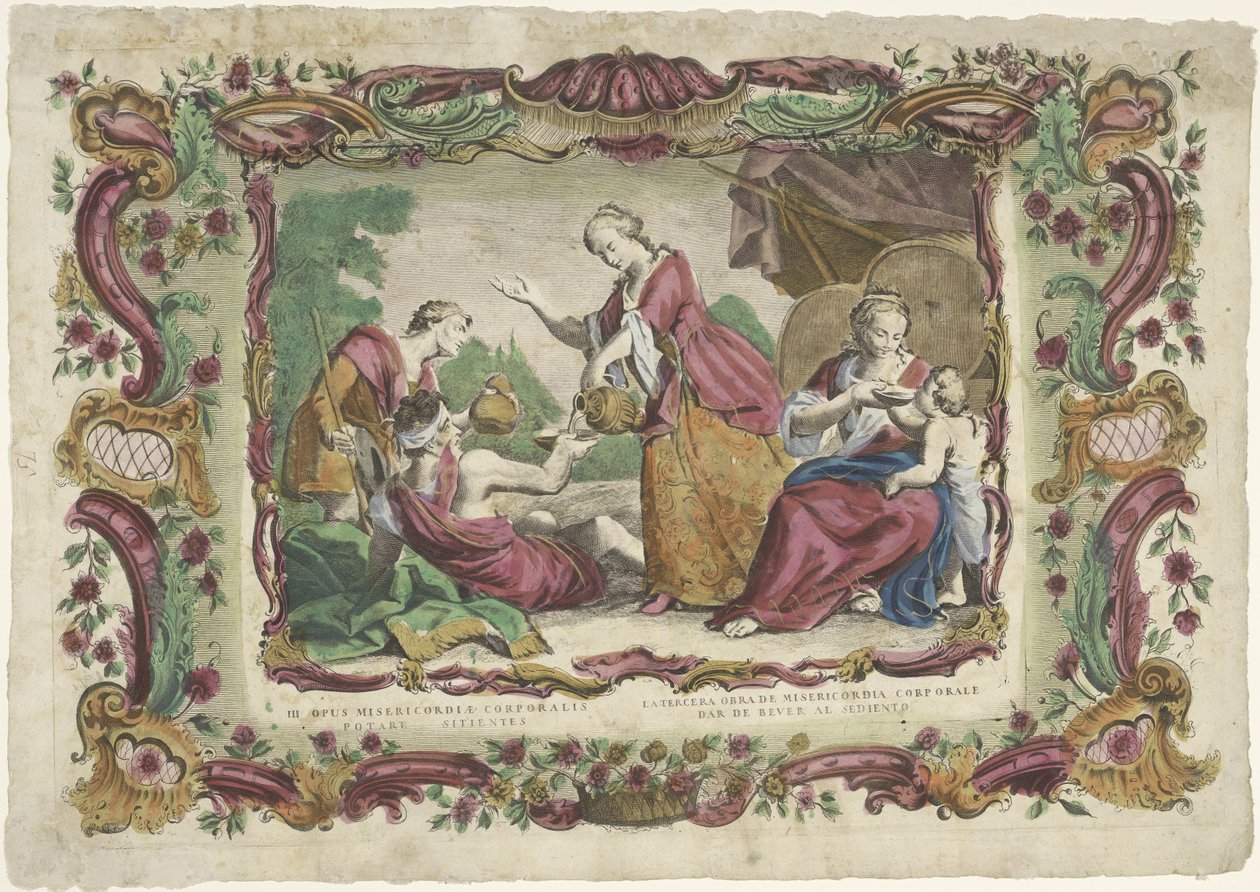 Laven z Dorstigenu III. dílo tělesného milosrdenství / Pozdější dílo tělesného milosrdenství (...) (titul na předmětu) De spirituele werken van barmhartigheid (název série) od Giovanni Volpato