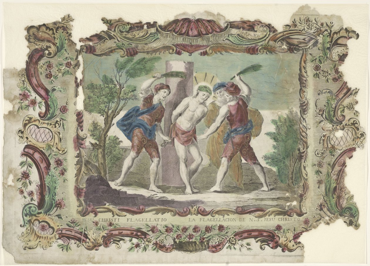 Bičování Krista Jesu Christi Flagellatio / La flagellacion de N.S. Jesus Christo (titul na předmětu) od Giovanni Volpato
