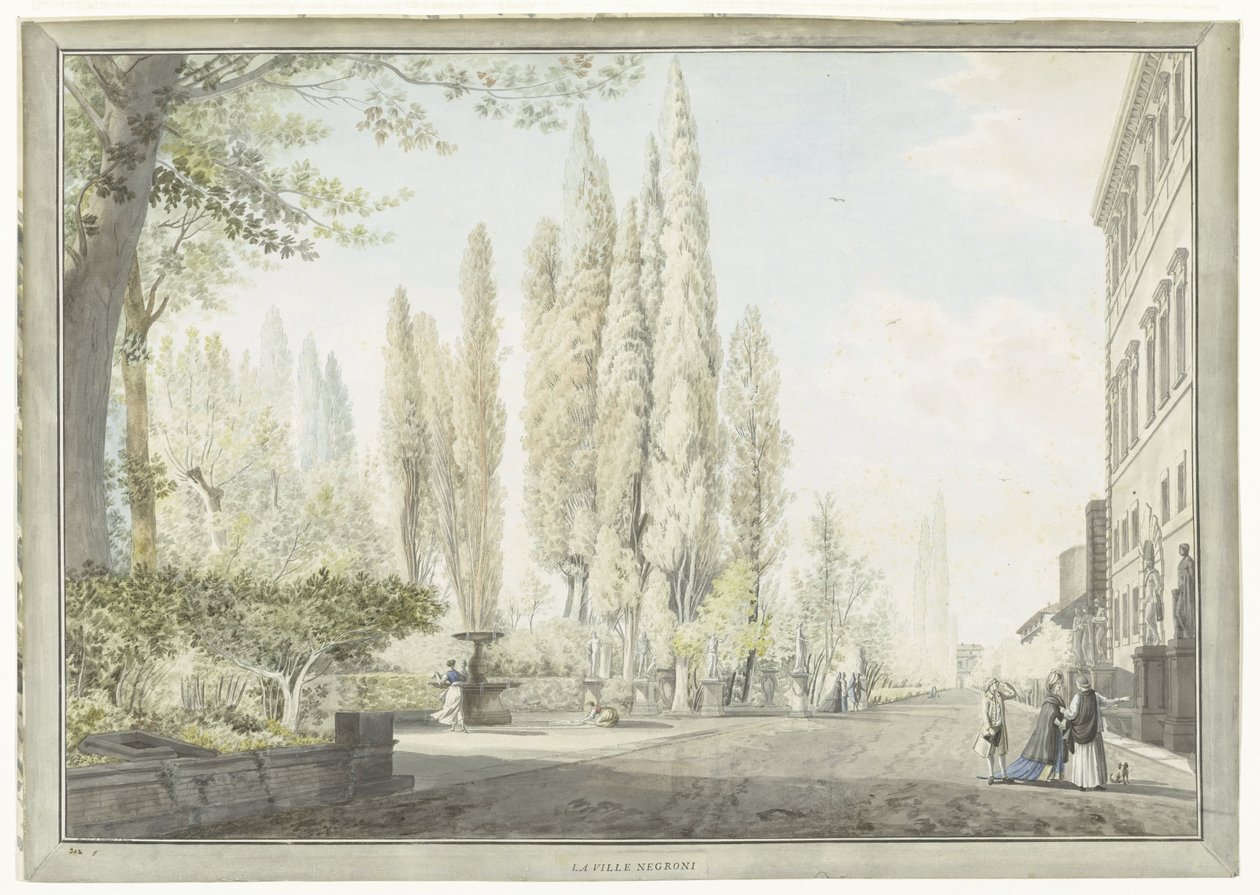 Pohled na Villa Montalto v Římě La ville Negroni (název na objektu) Pohledy na Řím a okolí (název série) od Giovanni Volpato
