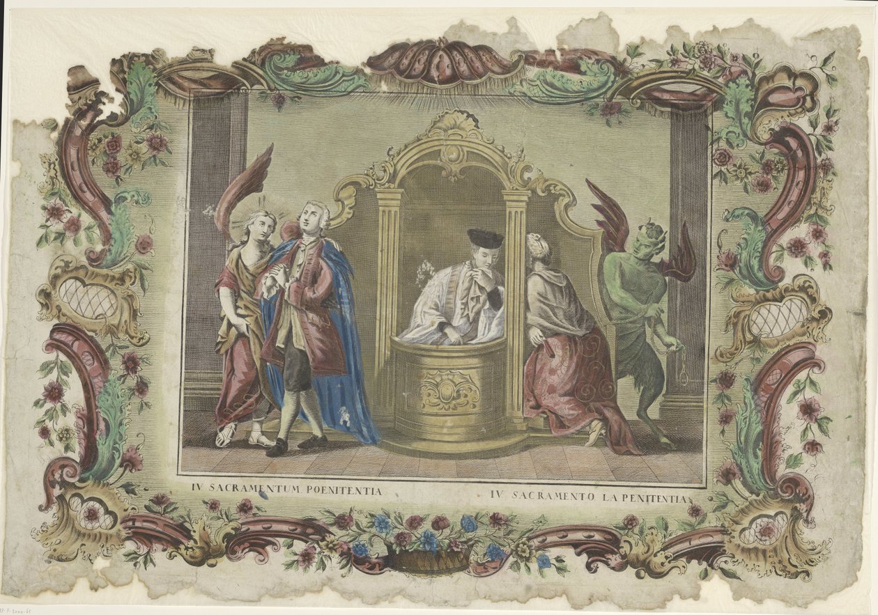 Het sacrament van de biecht IV. Svátost pokání / IV. Svátost pokání (titul na předmětu) Sedm svátostí (název série) od Giovanni Volpato