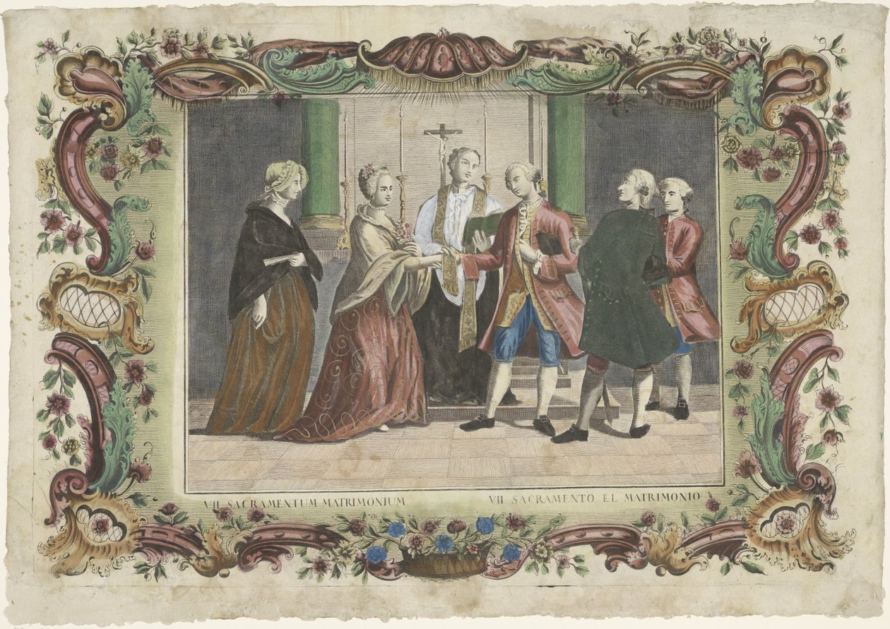 Svátost manželství VII. sacramentum matrimonium / VII. sacramento el matrimonio (titul na předmětu) Sedm svátostí (název série) od Giovanni Volpato