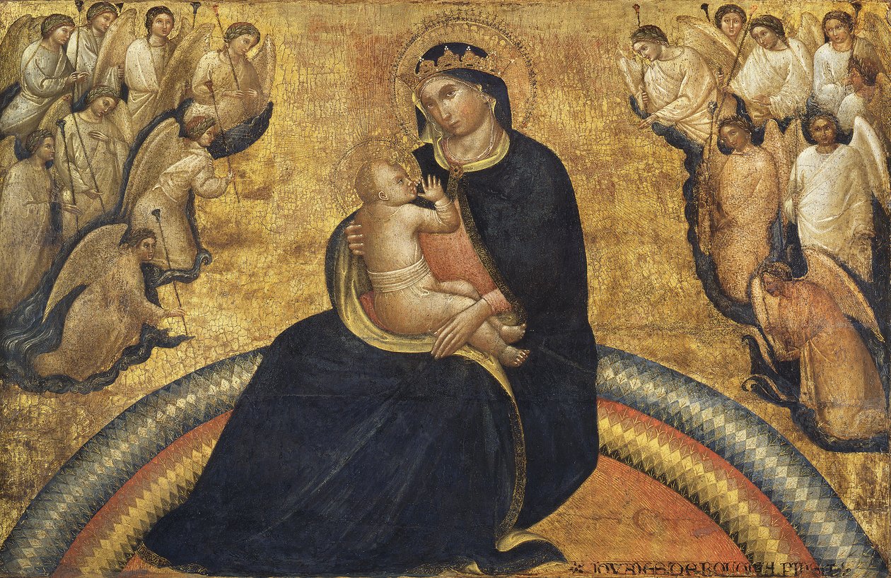 Madona s dítětem a anděly, 1370-77 od Giovanni da Bologna