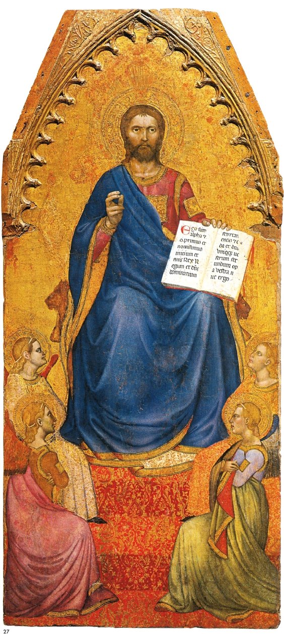Kristus na trůně uctívaný anděly od Giovanni da Milano