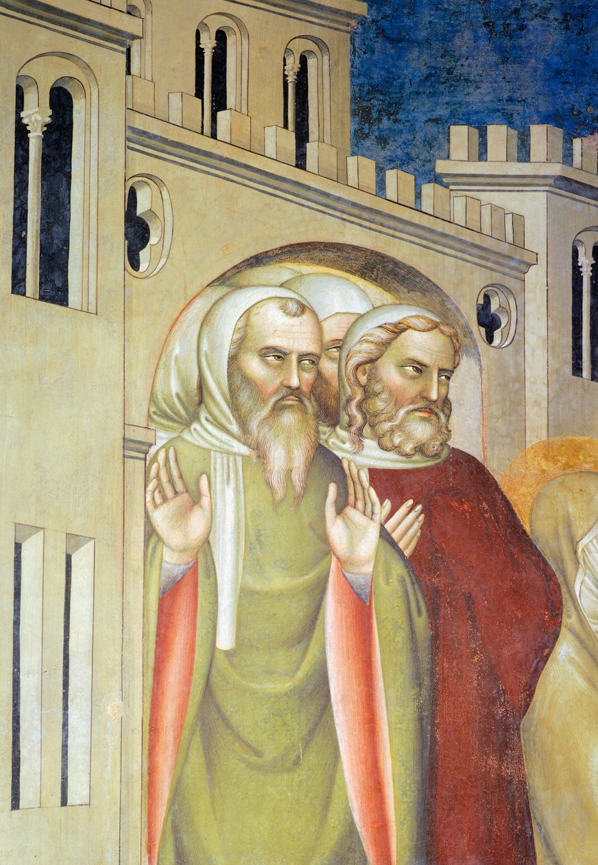 Mieshahmot, yksityiskohta Lasaruksen ylösnousemuksesta od Giovanni da Milano