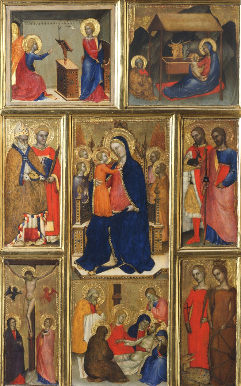 Polyptych: Panna Maria s dítětem a svatými od Giovanni da Milano