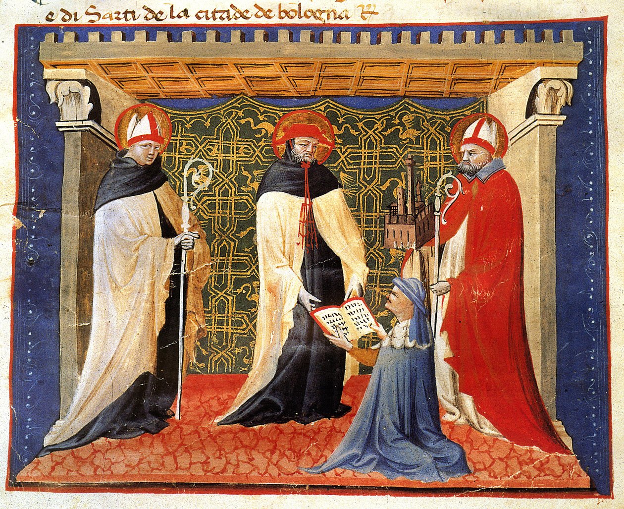 Miniatura stanov společnosti soukeníků od Giovanniho da Modeny od Giovanni da Modena