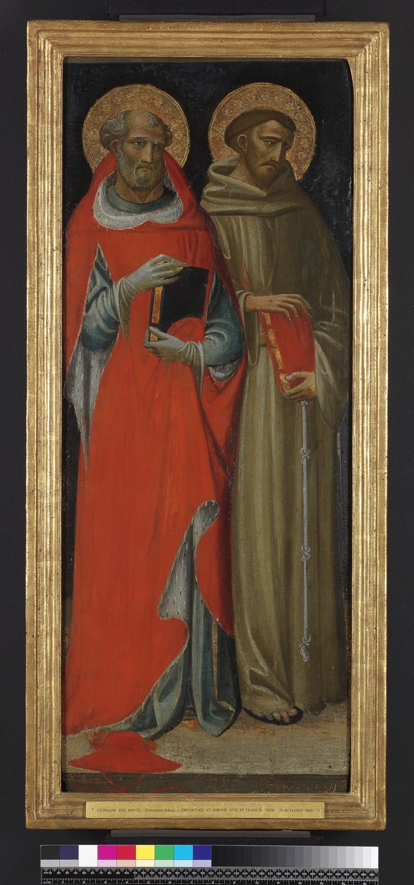 Svatý Jeroným a svatý František (tempera a zlato na panelu) od Giovanni dal Ponte