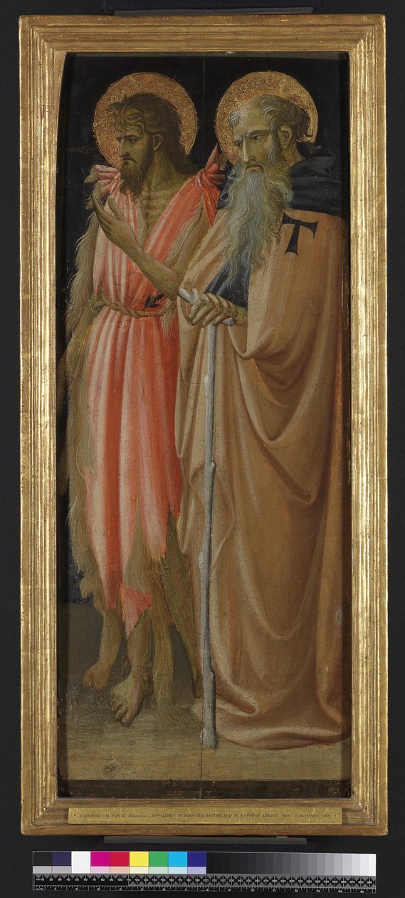 Svatý Jan Křtitel a svatý Antonín opat (tempera a zlato na panelu) od Giovanni dal Ponte