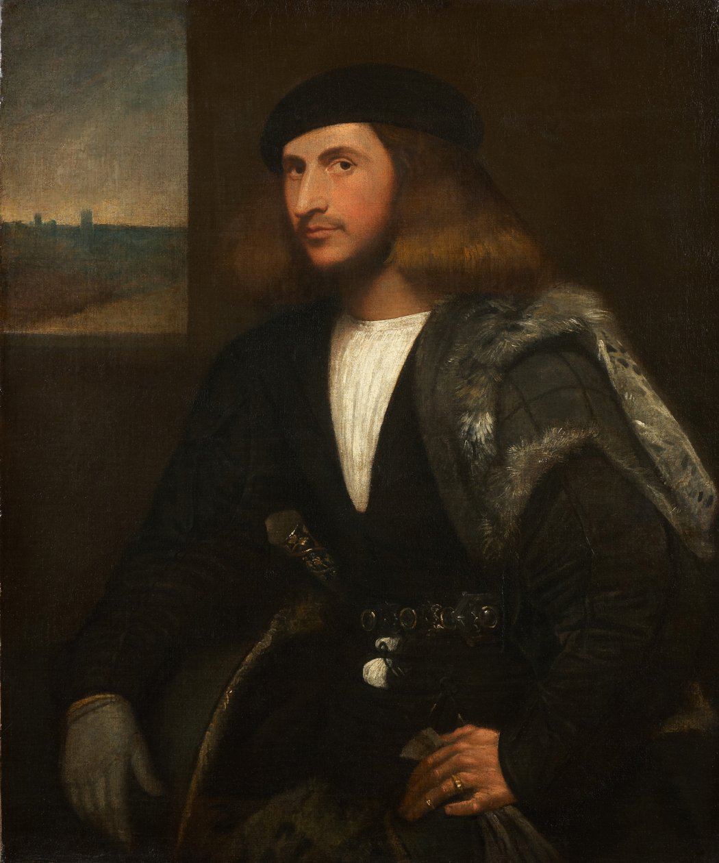 Portrét benátského šlechtice (olej na plátně) od Giovanni de Busi Cariani