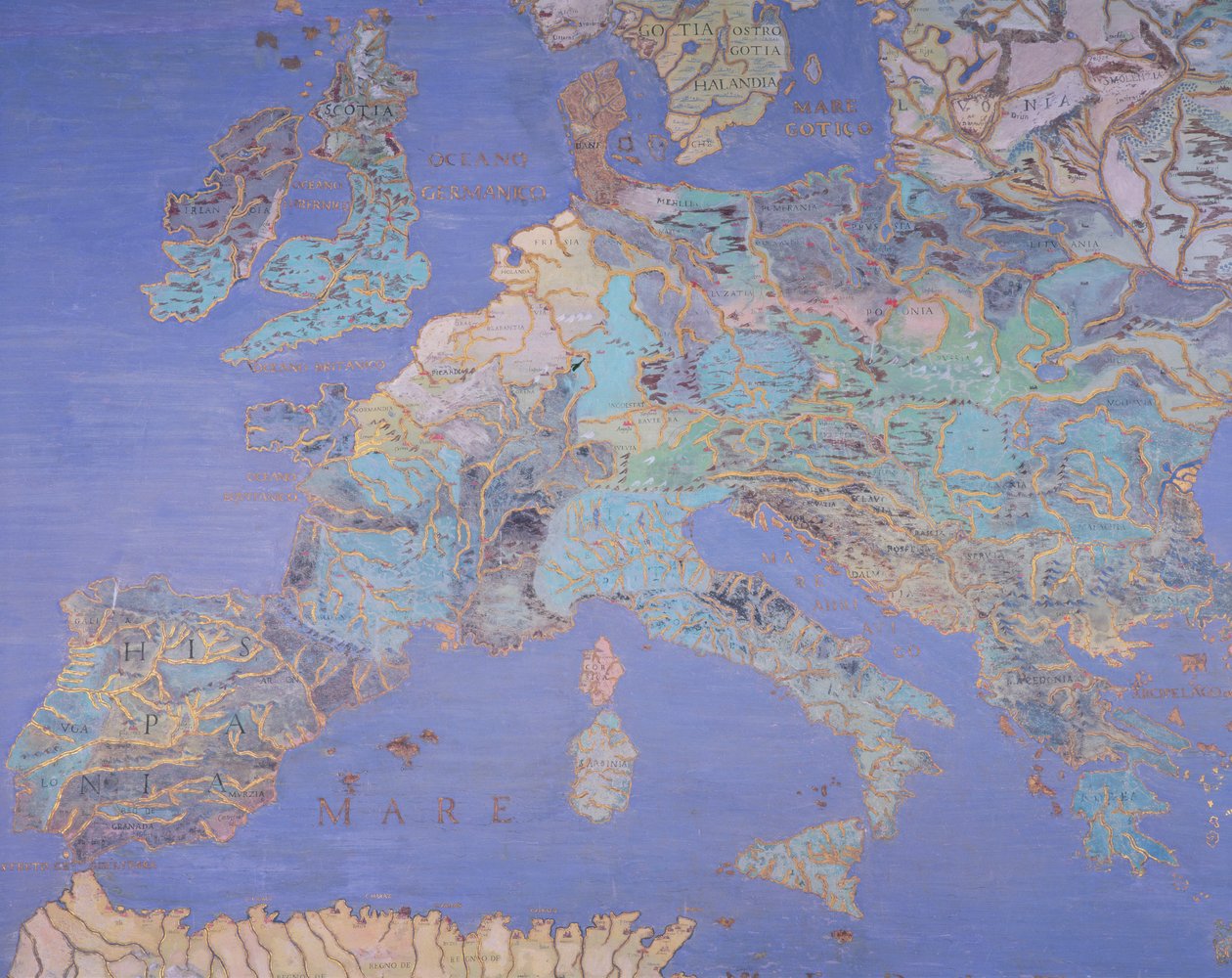 Mapa Evropy šestnáctého století, z 
