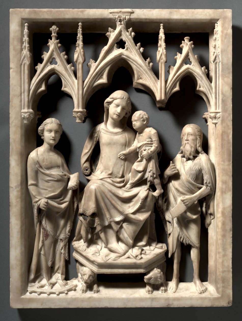 Madona s dítětem se svatými Kateřinou a Janem Křtitelem, c. 1340-1350. od Giovanni di Agostino