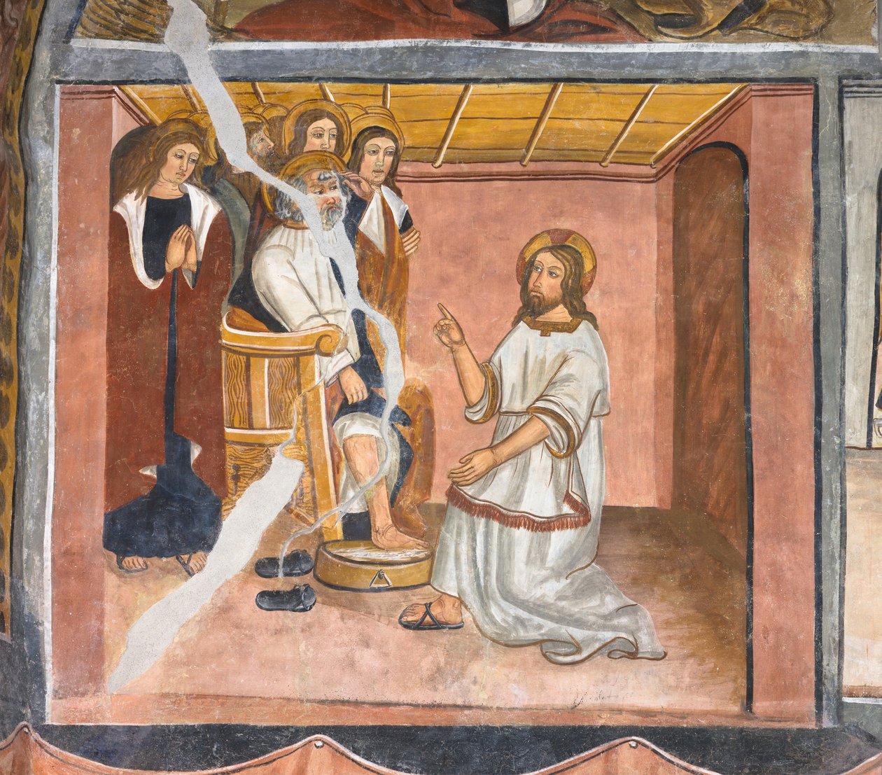 Ježíš umývá Petrovi nohy při poslední večeři od Giovanni di Cherasco Botoneri