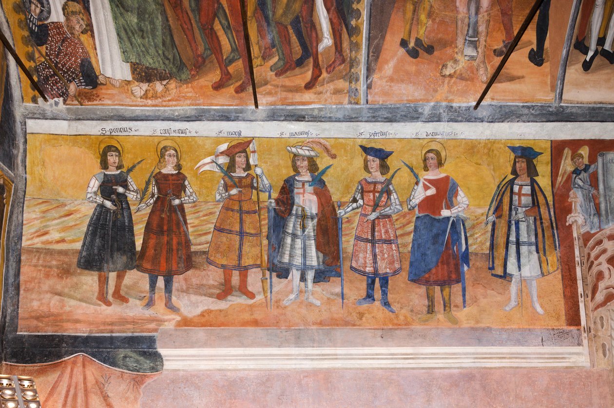 Místní svatí rytíři (sedm mučedníků Thébské legie) od Giovanni di Cherasco Botoneri
