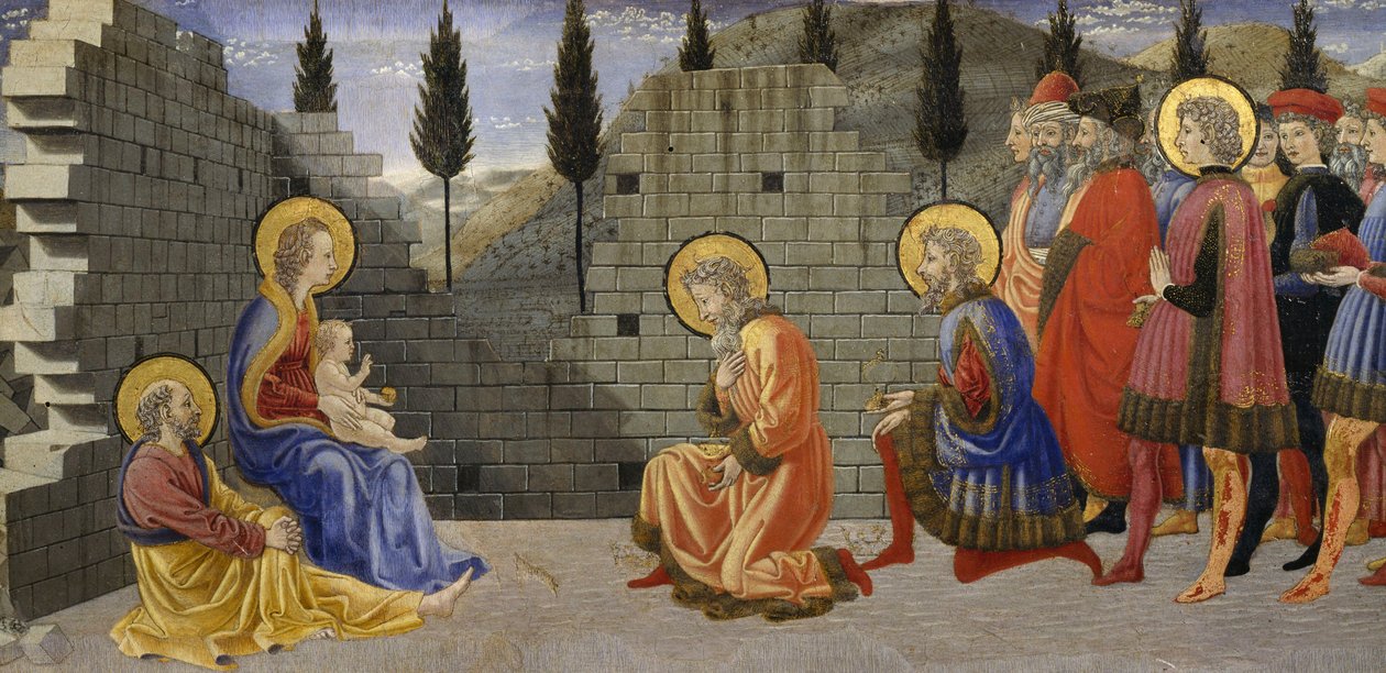 Klanění tří králů, detail Narození Páně a klanění tří králů, mezi 1457 a 1459, Giovanni di Francesco (1412-1459), tempera na dřevě. od Giovanni di Francesco