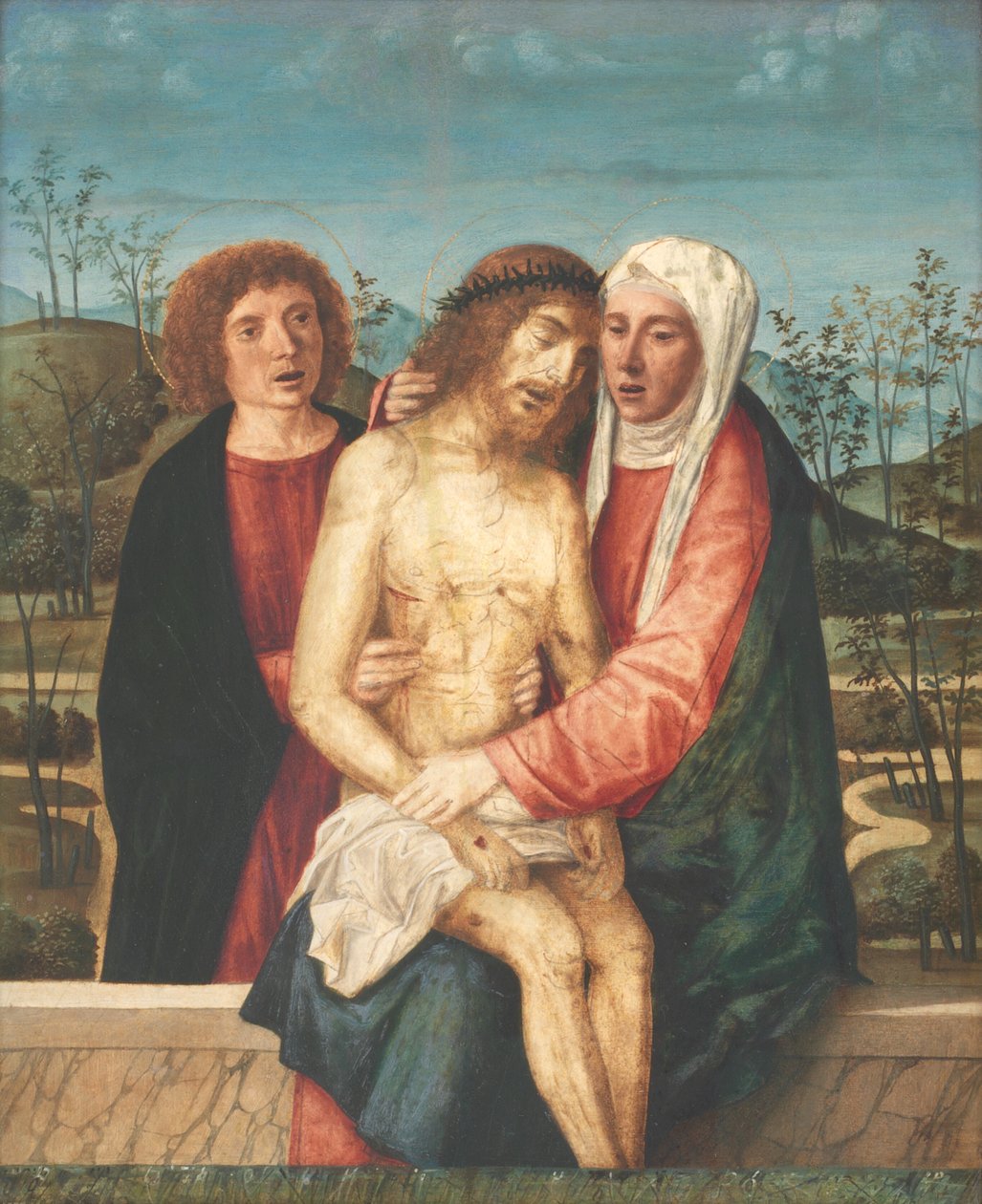 Pieta s Pannou a svatým Janem od Giovanni di Niccolo Mansueti