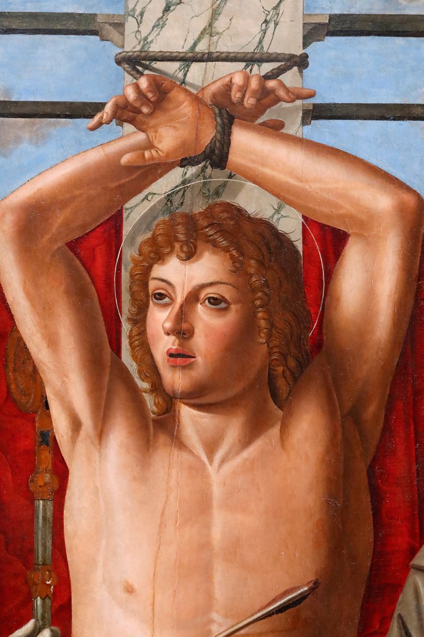 Sain Sebastian se svatými Liberalis, Gregory, Francis a Roch od Giovanni di Niccolo Mansueti