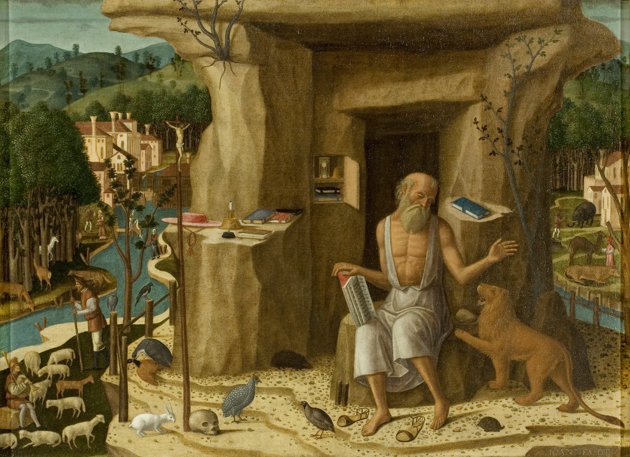 Svatý Jeroným v krajině (olej na plátně) od Giovanni di Niccolo Mansueti