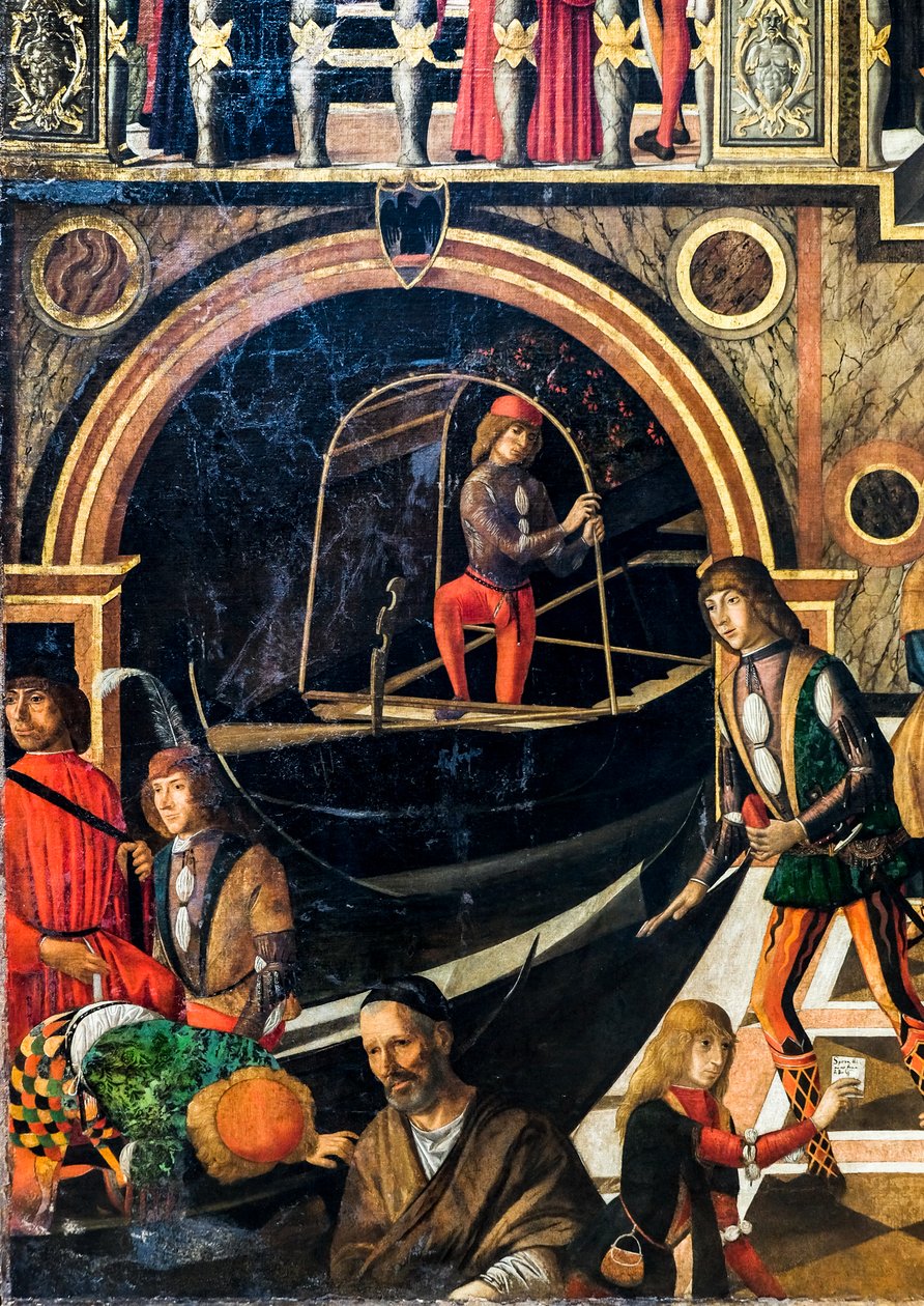 Zázračné uzdravení dcery Benvegnudo da San Polo díky relikvii kříže, kolem roku 1502 (olej na plátně) od Giovanni di Niccolo Mansueti