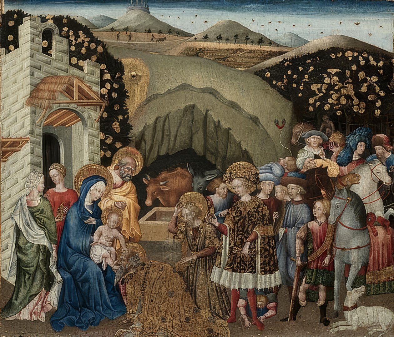 Klanění tří králů. 1440-45 od Giovanni di Paolo