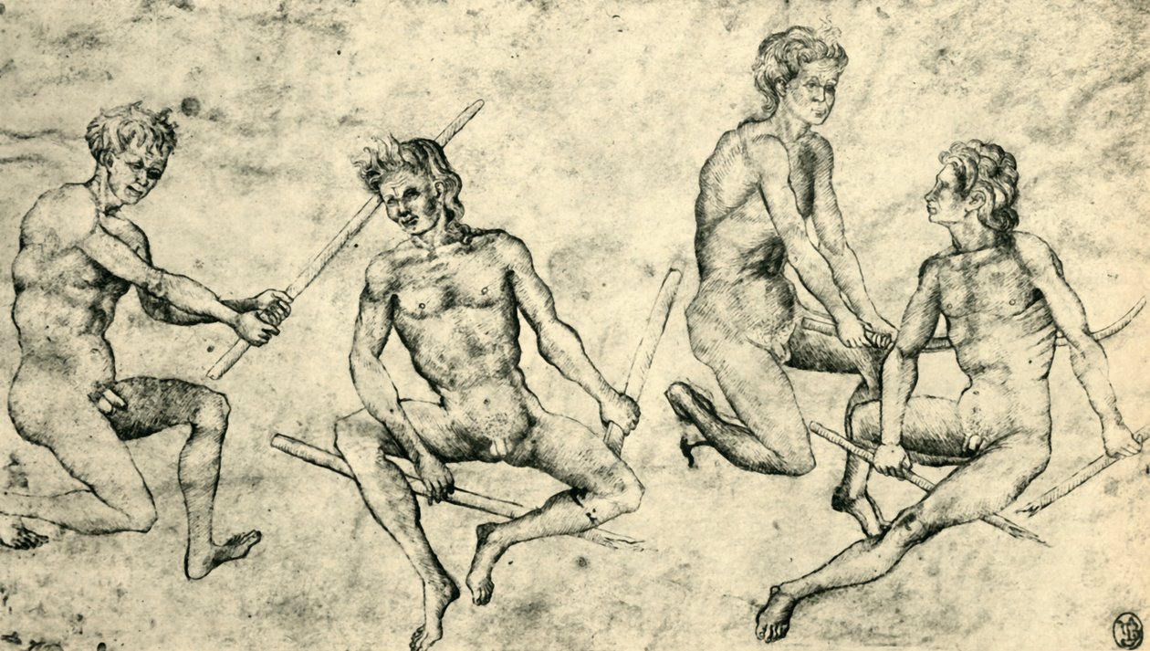 Čtyři nazí muži, polovina konce 15. století, 1943. od Giovanni di Paolo