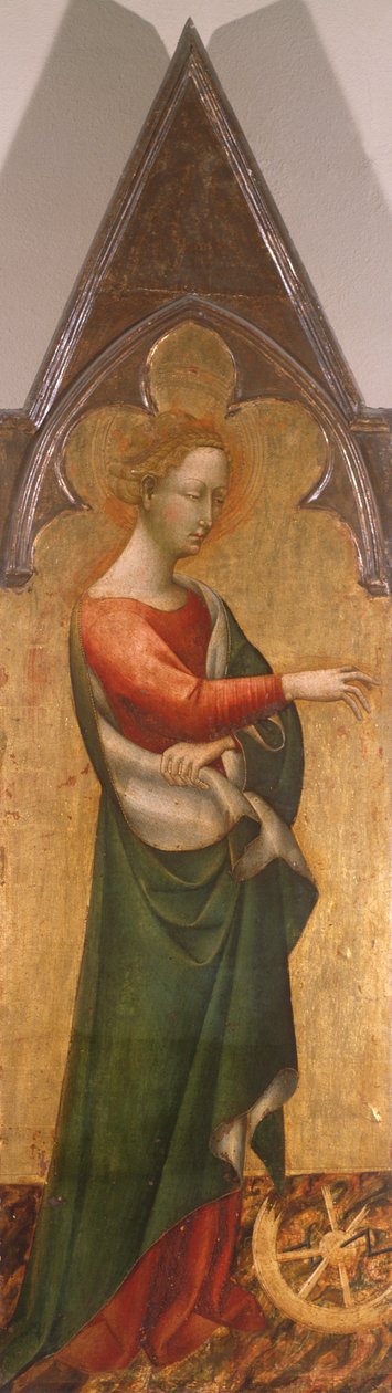 Polyptyykki st. Giovanni di Paolo (noin 1403-1482) Catherine of Alessandria, yksityiskohta od Giovanni di Paolo