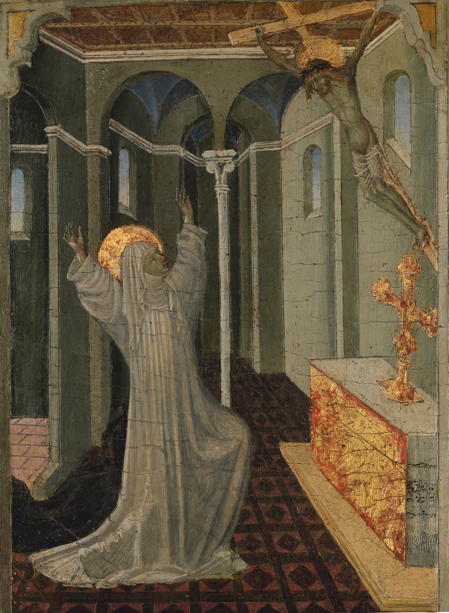Svatá Kateřina Sienská přijímající stigmata, ca. 1447-65. od Giovanni di Paolo