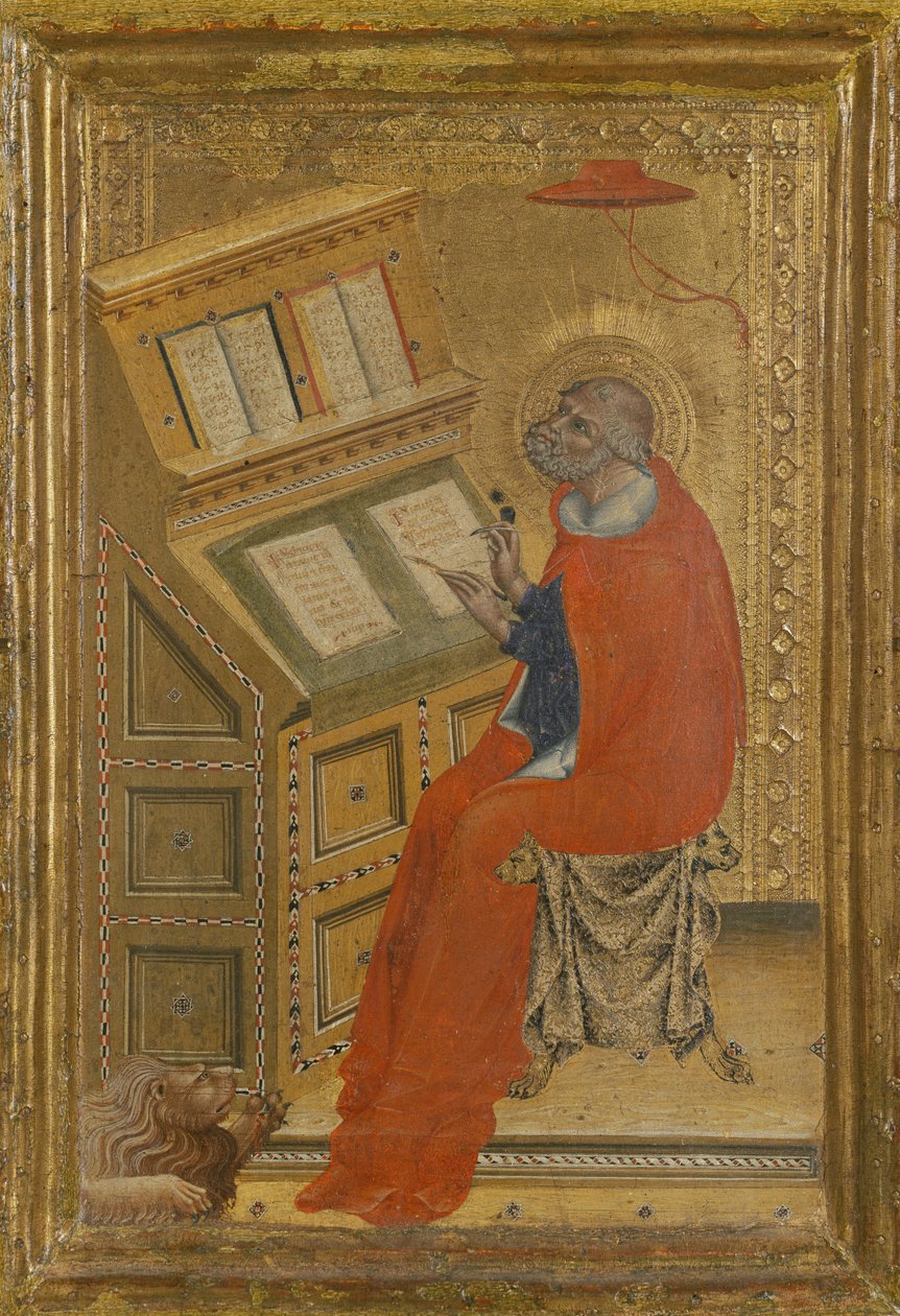 Svatý Jeroným ve své pracovně, kolem roku 1430 (malba na dřevě) od Giovanni di Paolo