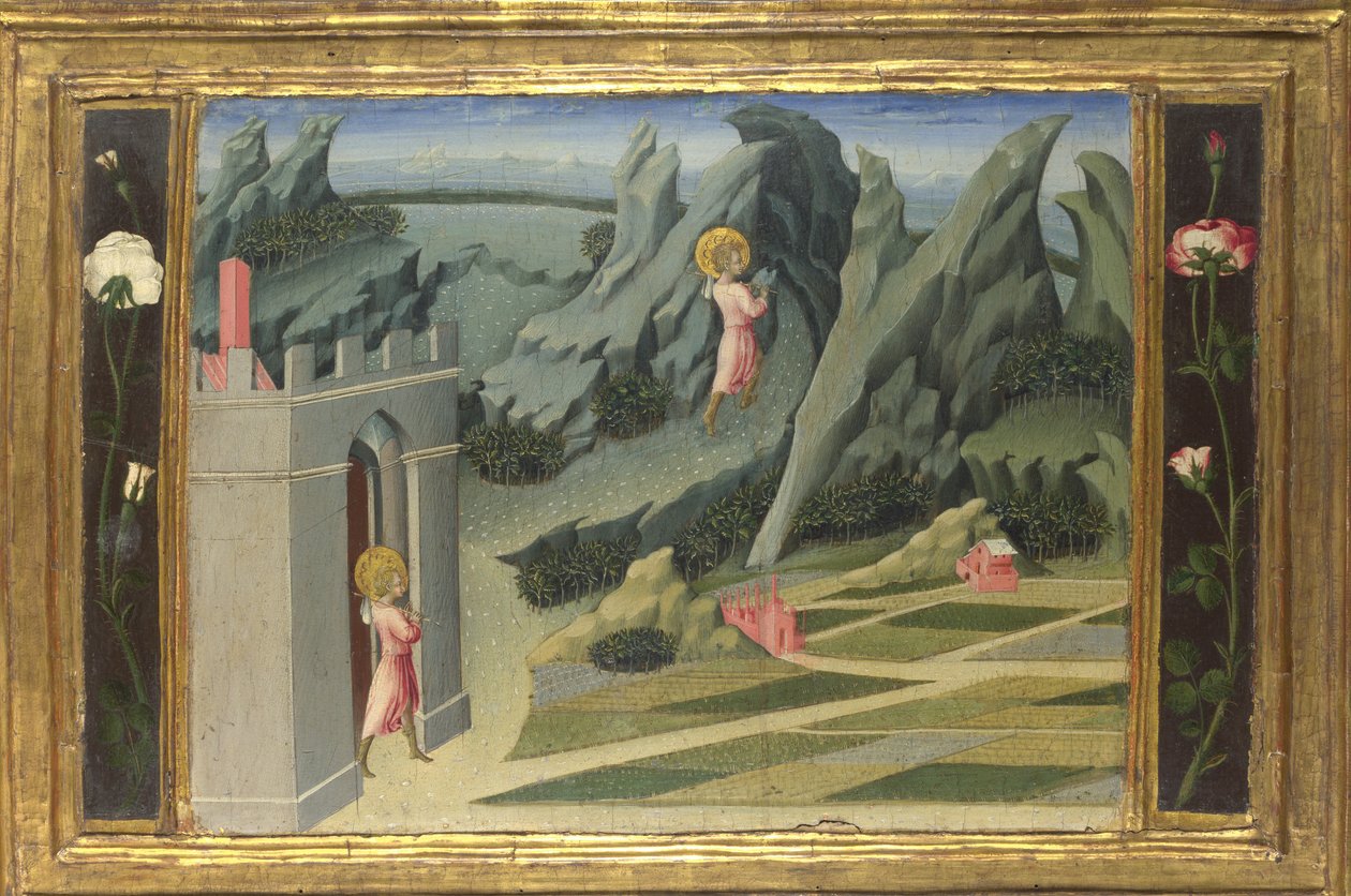Svatý Jan Křtitel odchází do Desert Predella Panel, 1454 od Giovanni di Paolo