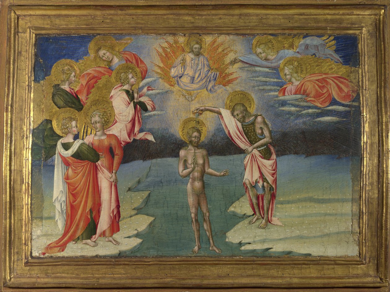 Panel Křest Krista Predella, 1454 od Giovanni di Paolo