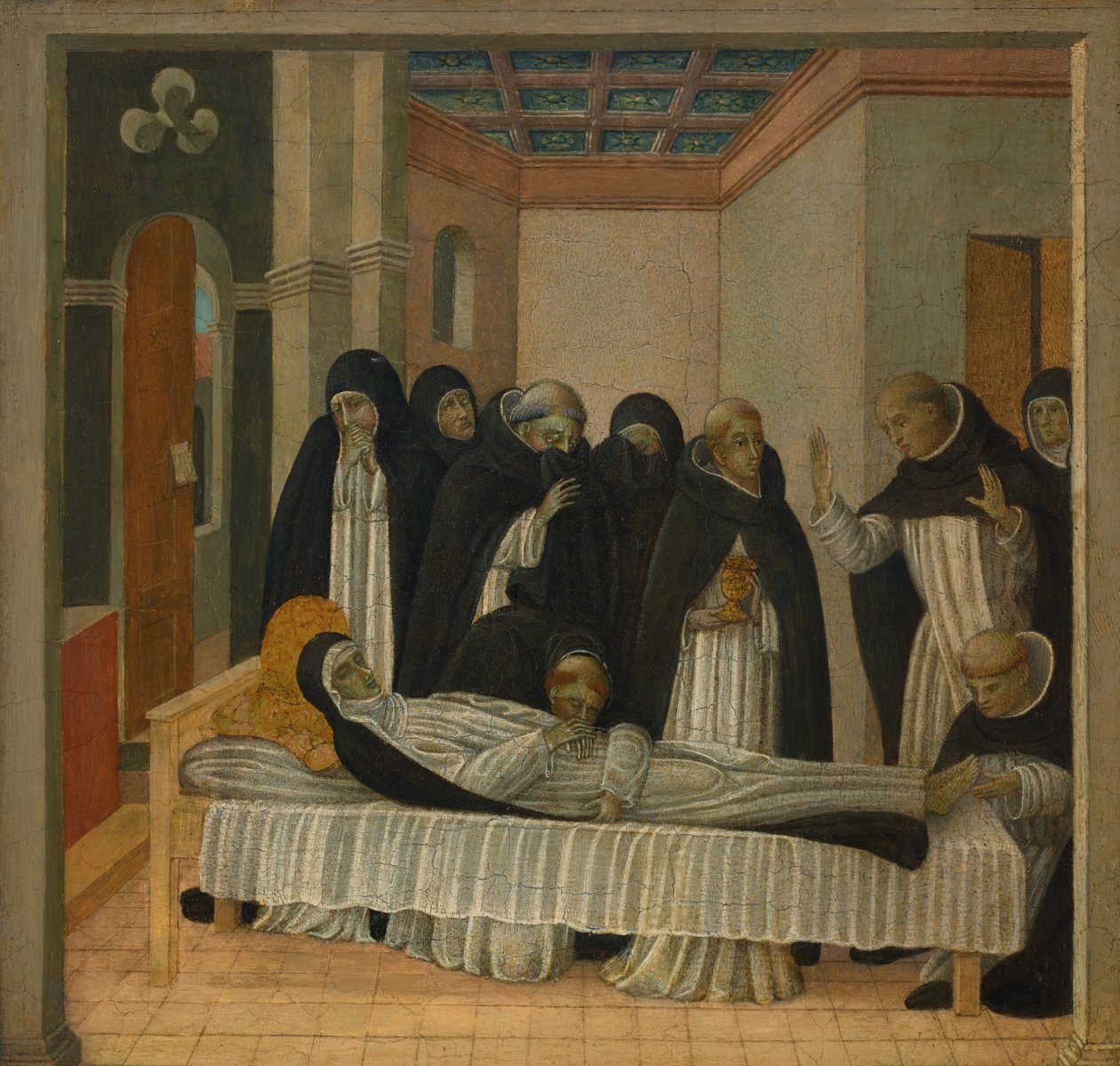 Smrt svaté Kateřiny Sienské (tempera a zlato na desce) od Giovanni di Paolo