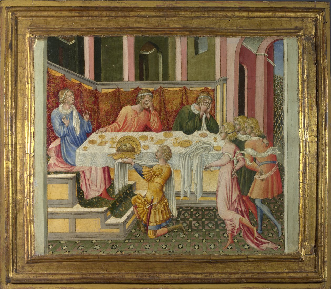 Hlava Jana Křtitele přenesená do Heroda Predella Panel, 1454 od Giovanni di Paolo