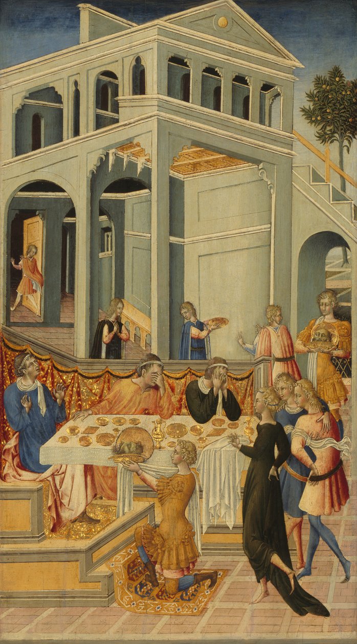 Hlava svatého Jana Křtitele přinesená Herodovi, 145560. od Giovanni di Paolo
