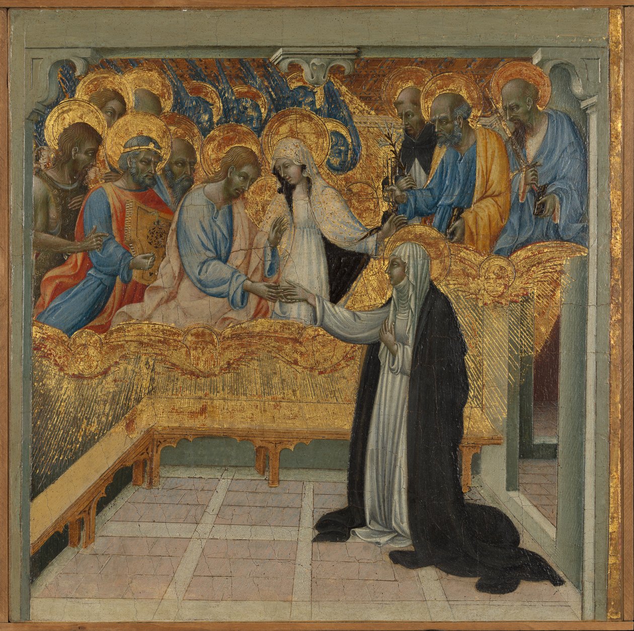 Mystická svatba svaté Kateřiny Sienské. od Giovanni di Paolo