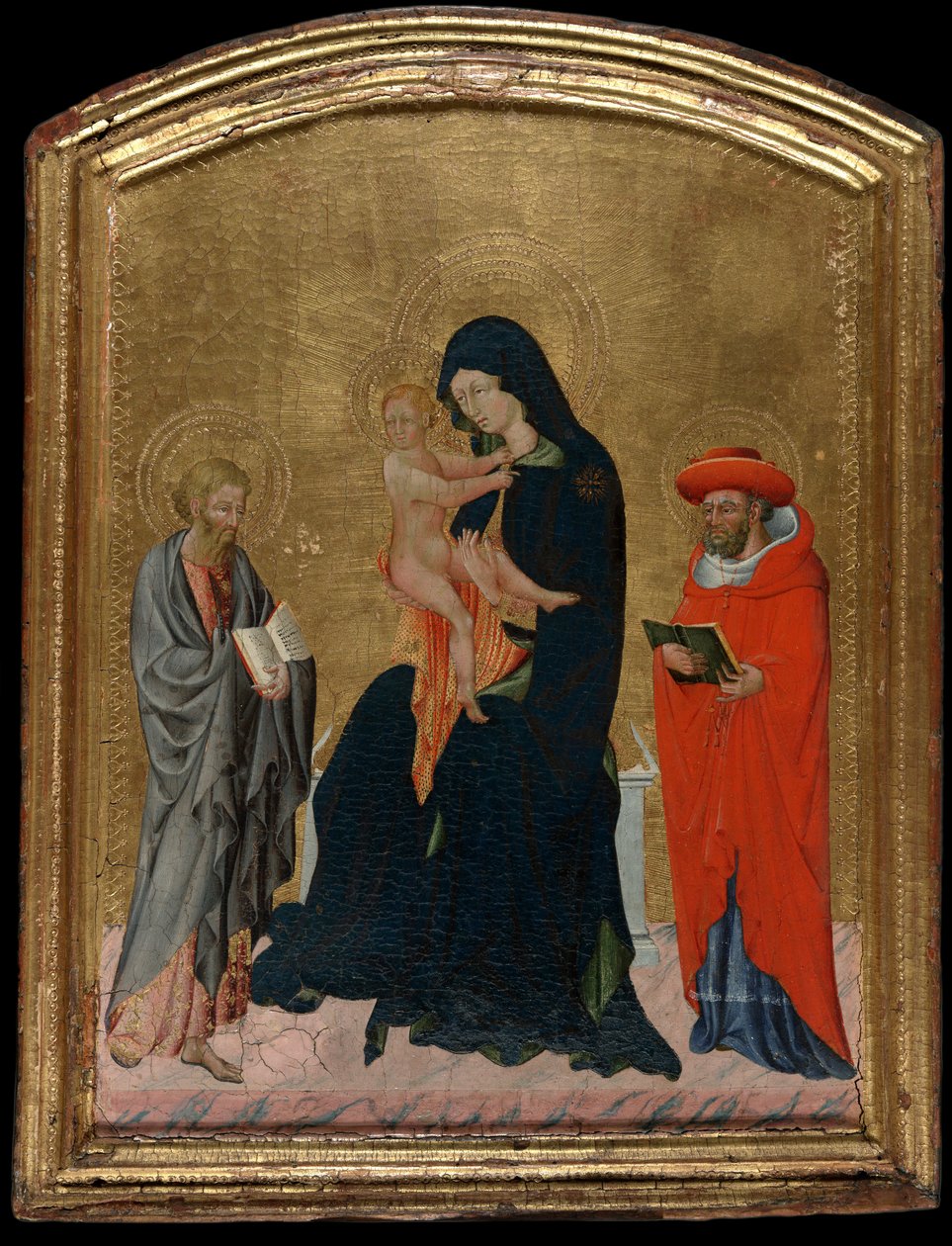 Panna s dítětem se svatými Jeronýmem a Bartolomějem od Giovanni di Paolo