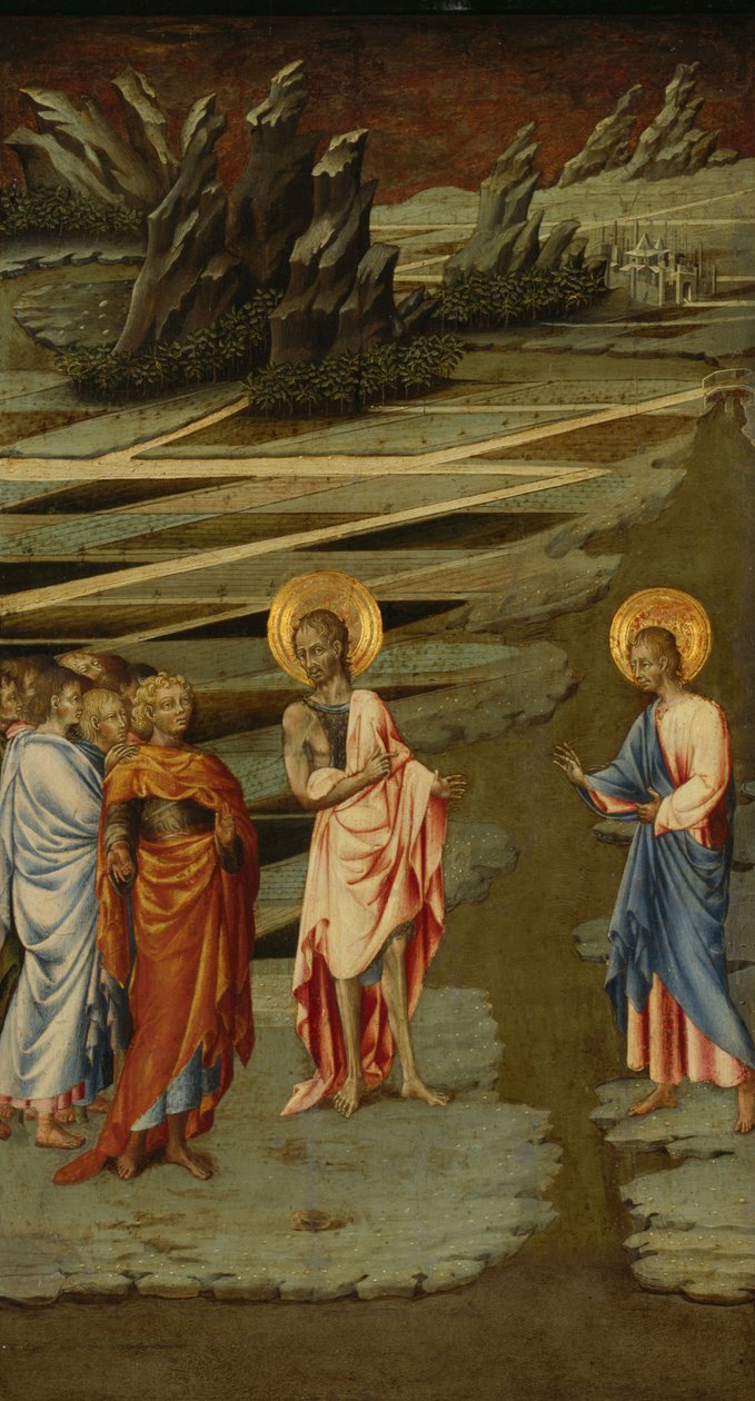 Hle beránek Boží (Ecce Agnus Dei) - Malba Giovanniho di Paola (kolem 1403-1482), tempera na dřevě (68,5x39,5 cm) od Giovanni di Paolo