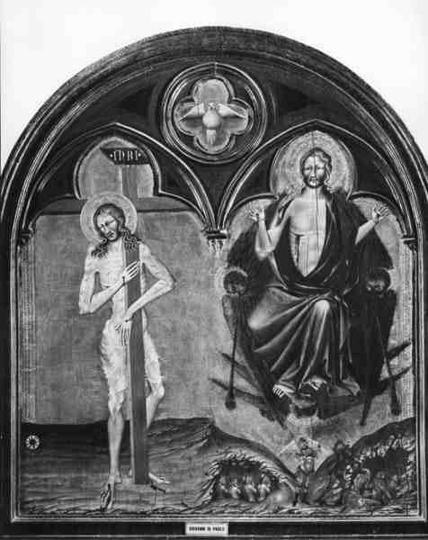 Kristus trpící a Kristus triumfující (tempera na desce) (čb fotografie) od Giovanni di Paolo di Grazia