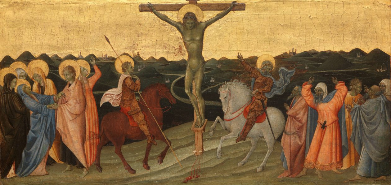 Ukřižování Ukřižování s Marií, Janem, Marií Magdalénou, svatým Longinem a obráceným setníkem od Giovanni di Paolo di Grazia