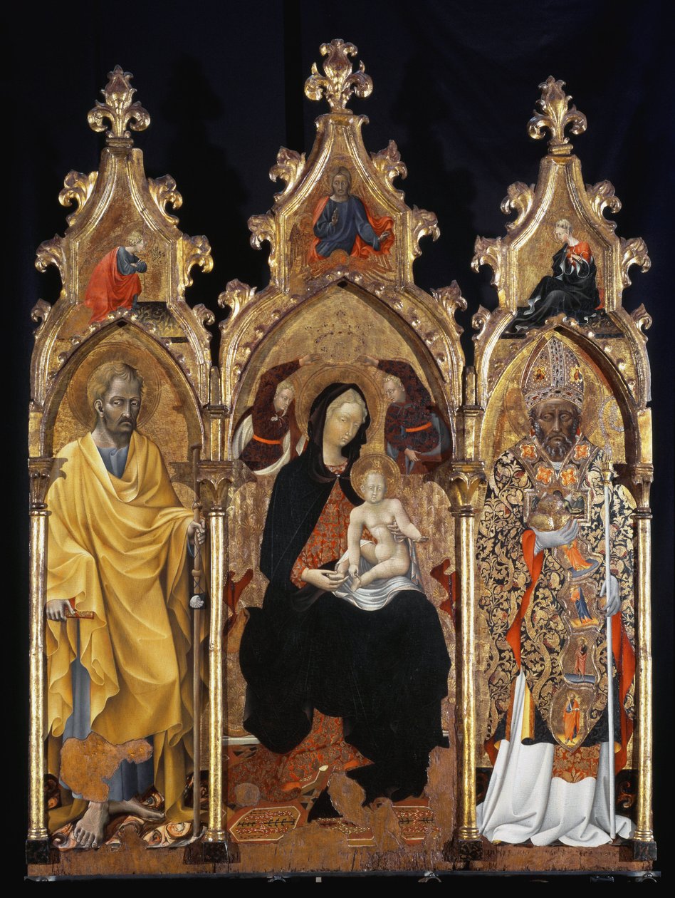 Triptych svatého Mikuláše (San Niccolo) - tempera na panelu od Giovanni di Paolo di Grazia
