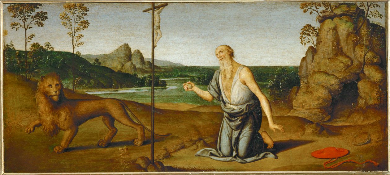 Svatý Jeroným na poušti... od Giovanni di Pietro (c.1450 1529) (studio of)