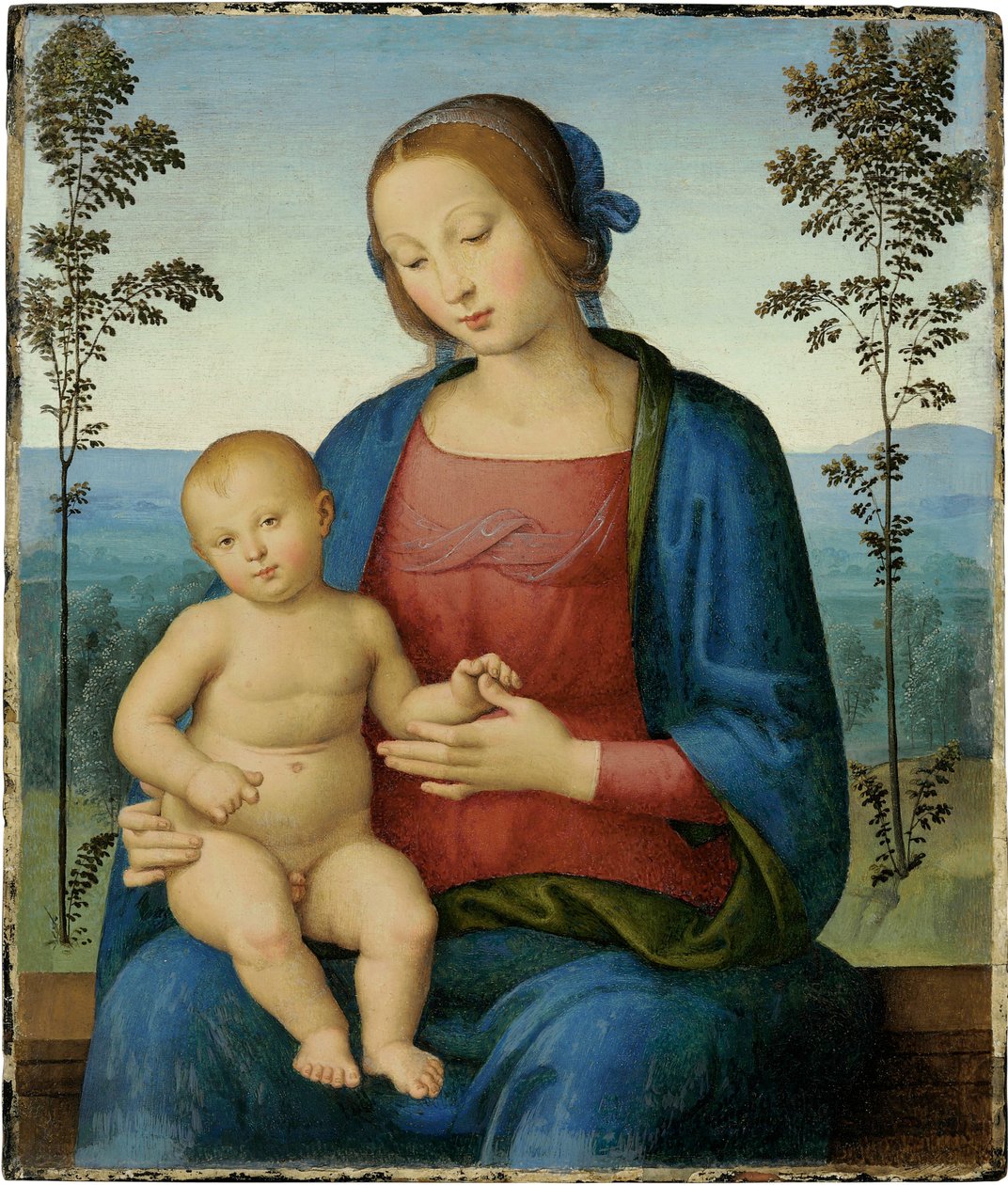Panna s dítětem (Madonna a dítě) - Malba Lo Spagna (Giovanni di Pietro) (1450-1528), olej na dřevě (36,8x31,4 cm), italská renesance - soukromá sbírka od Giovanni di Pietro (c.1450 1529)