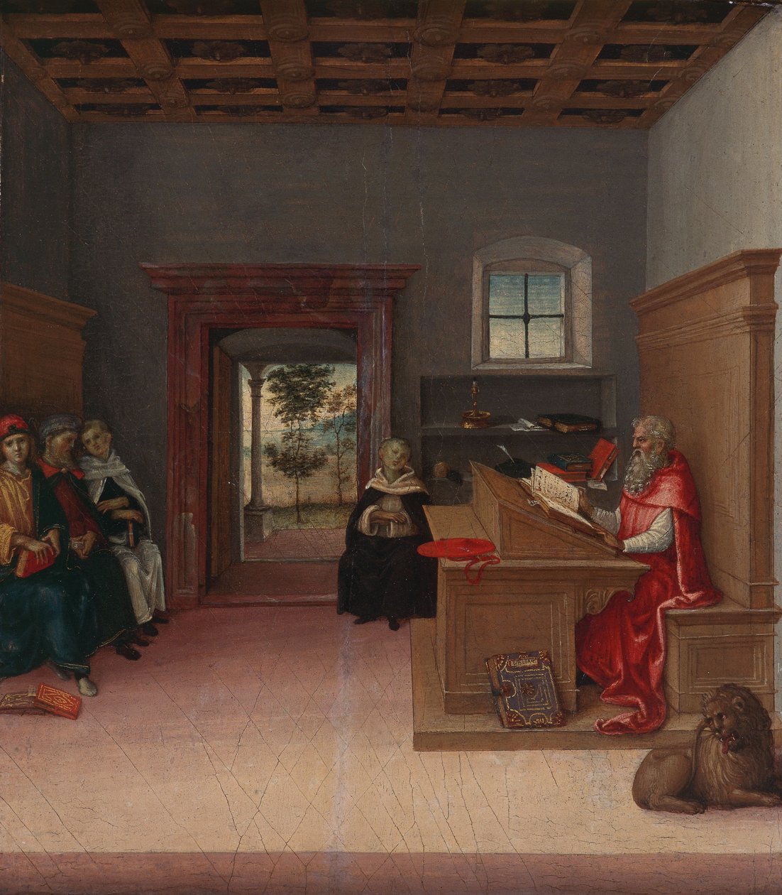 Svatý Jeroným v pracovně, asi 1500-04 (olej na dřevě) od Giovanni di Pietro (c.1450 1529)