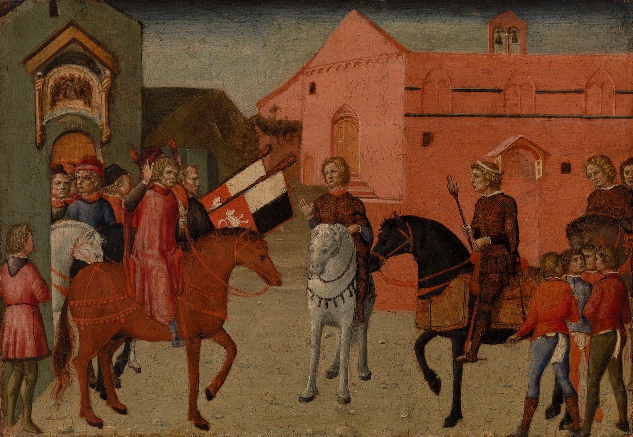 Sienští vládní úředníci přijímající velvyslanectví od Giovanni di Pietro