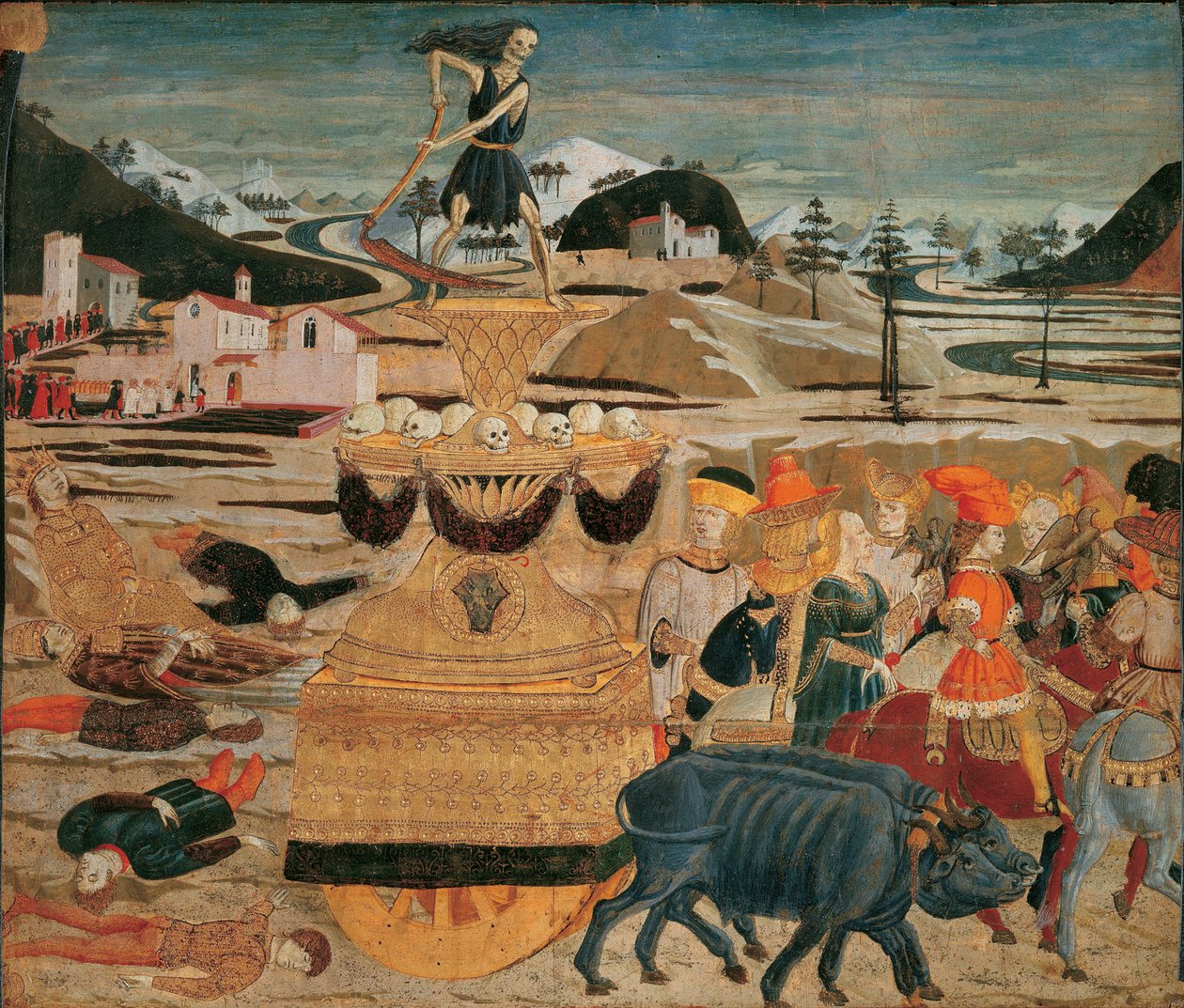 Le triomphe de la mort - Triumf smrti - (Lo Scheggia) Giovanni di Ser Giovanni (1406-1486). Tempera na panelu od Giovanni di Ser Giovanni Scheggia