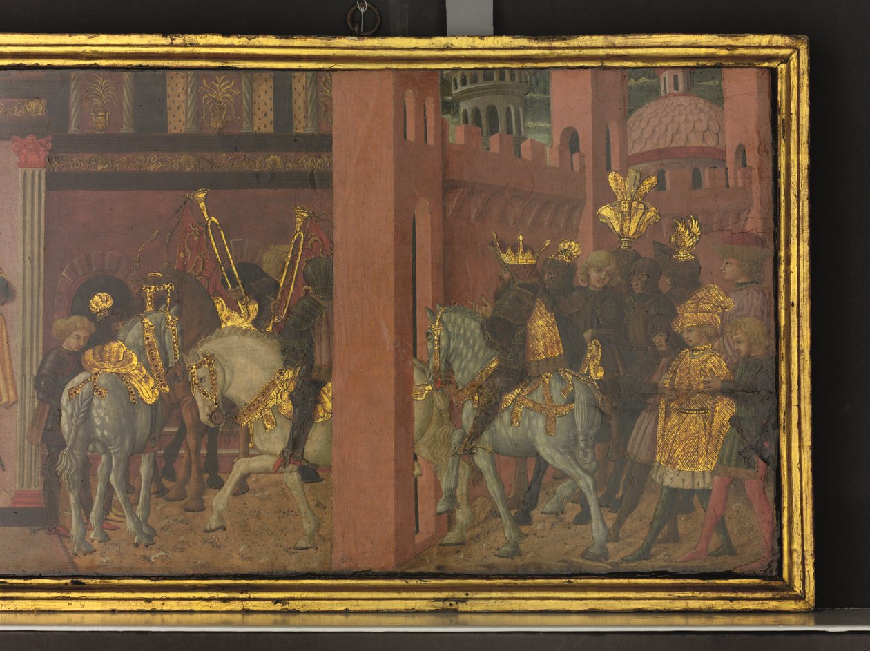 Příběh o Trajánovi a vdově, detail desky z kasule, asi 1450 (tempera na desce) od Giovanni di Ser Giovanni Scheggia
